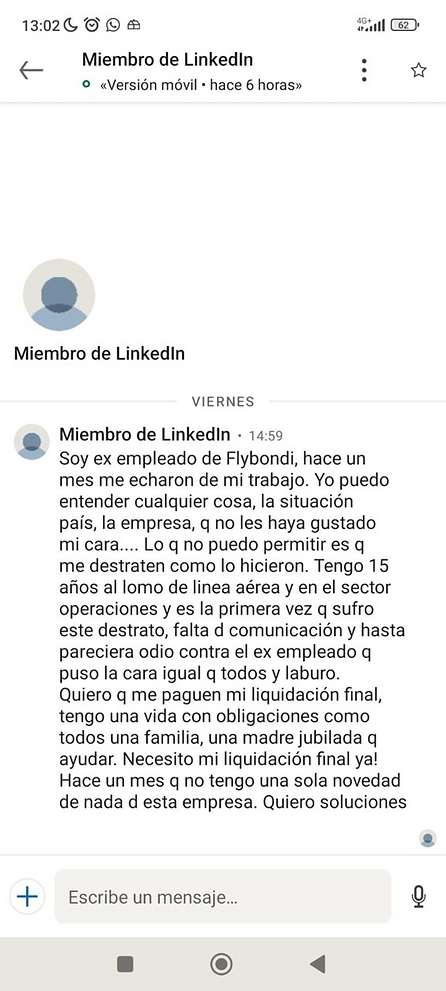 Denuncian que además de no pagar indemnizaciones, Flybondi tampoco estaría abonando retiros voluntarios que lanzó y acusan a la CEO de bloquear en LinkedIn a quienes reclaman